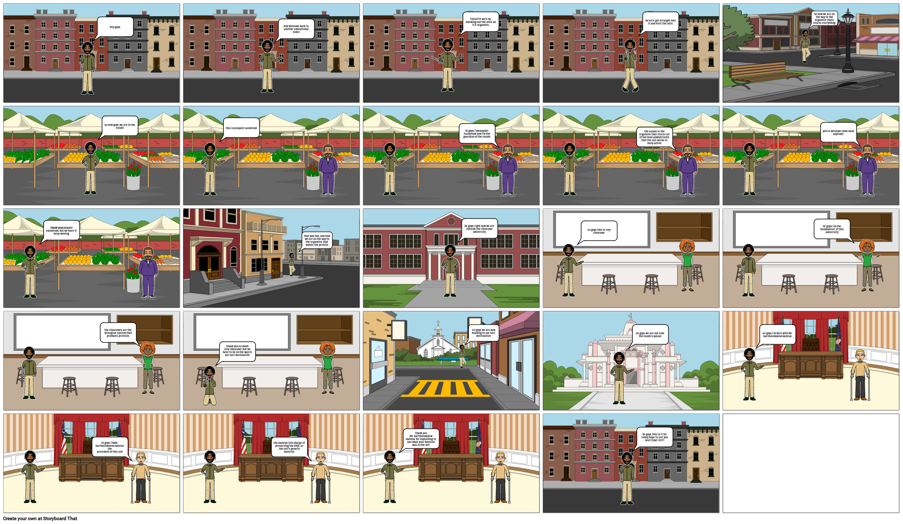 Science (cells And Their Organelles) Storyboard