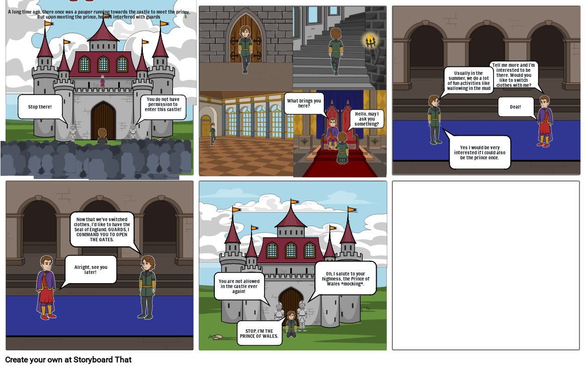 Prince and the Pauper (Scene 1) Storyboard by d73cbbf3