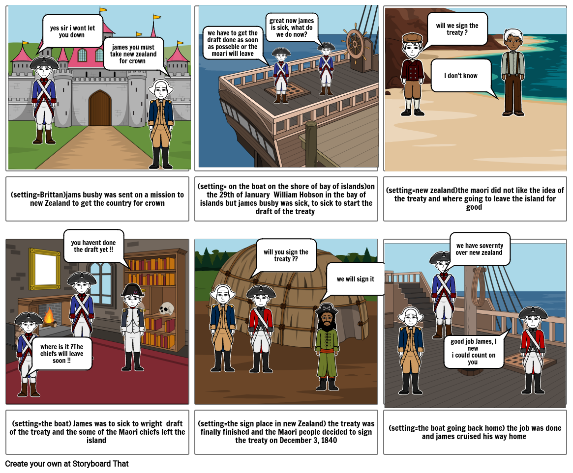 the treaty of waitangi Storyboard by d740ca98