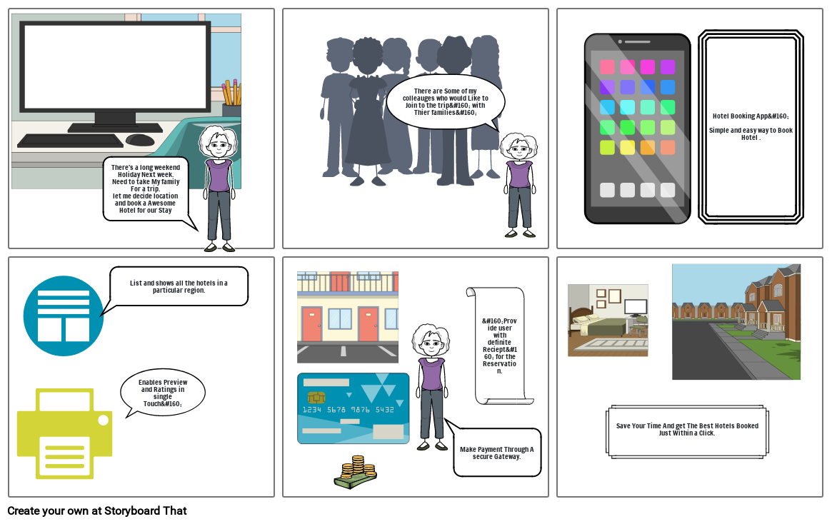Hotel Booking app Storyboard by d7734c4b