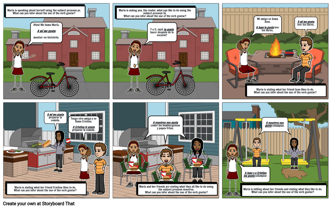 comic-strip-el-verbo-gustar-storyboard-by-d7c828c9