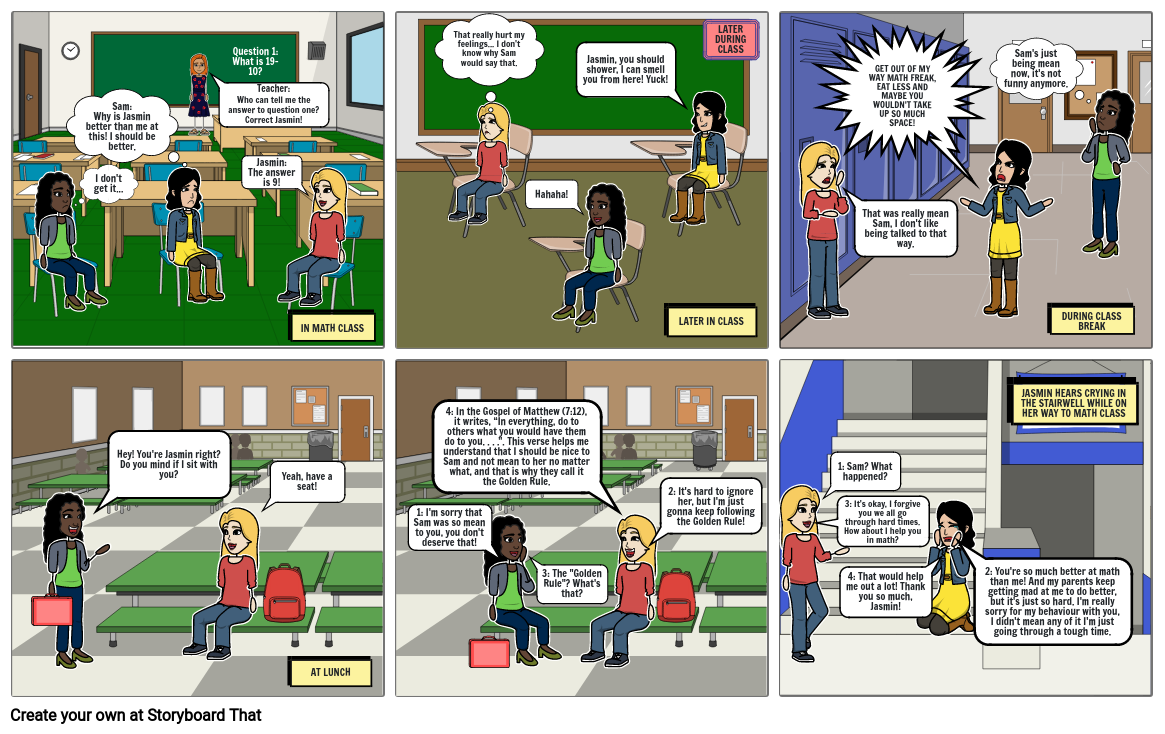 Gospel and Relationships Comic Strip Storyboard