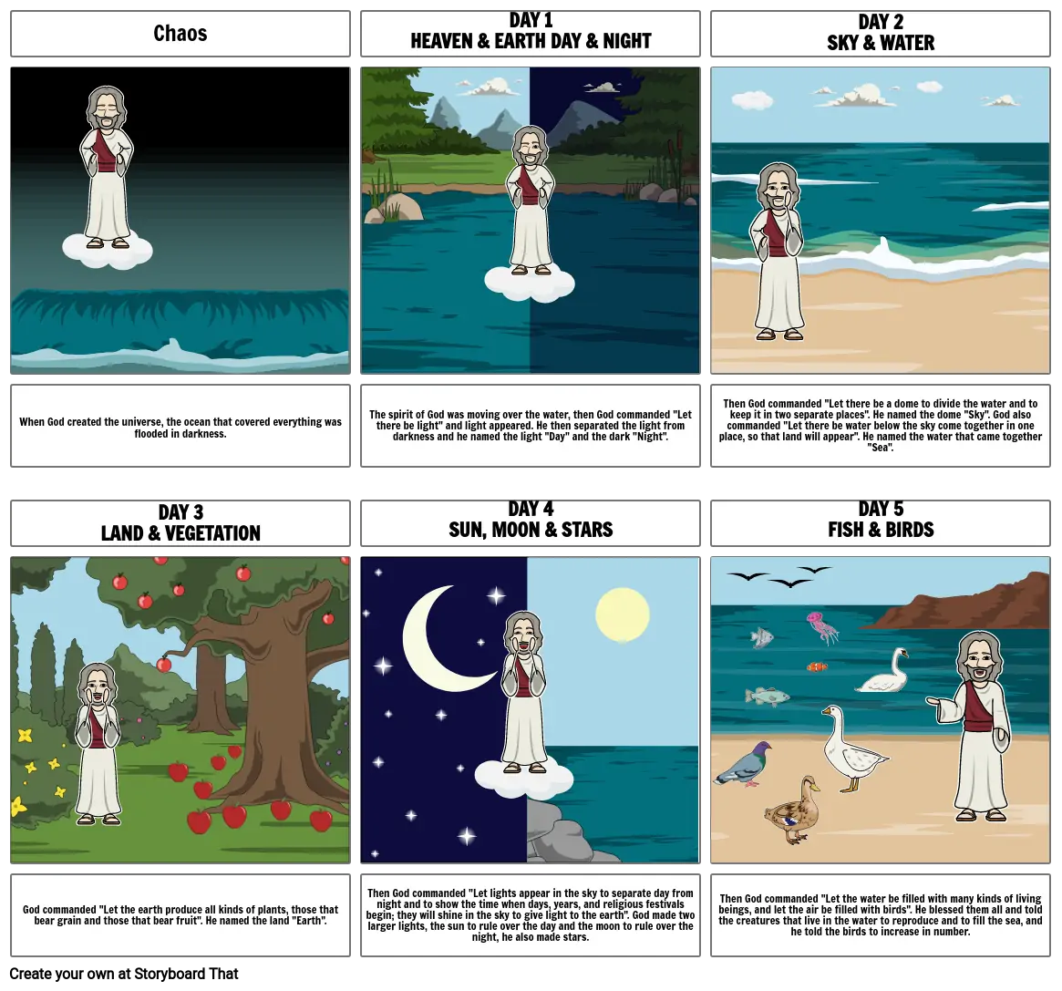 CREATION STORY COMIC STRIP