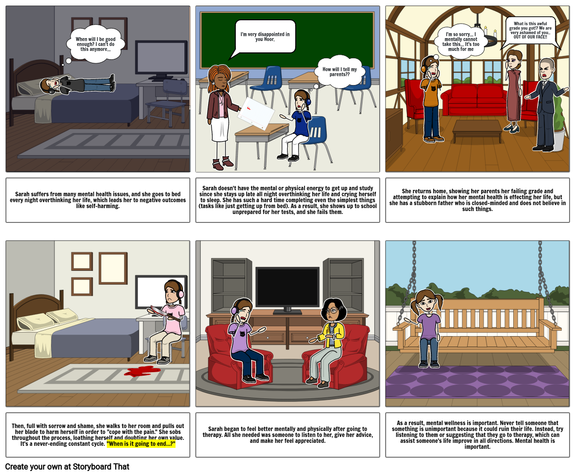 Mental Health Awareness Storyboard Storyboard by d8faddb1