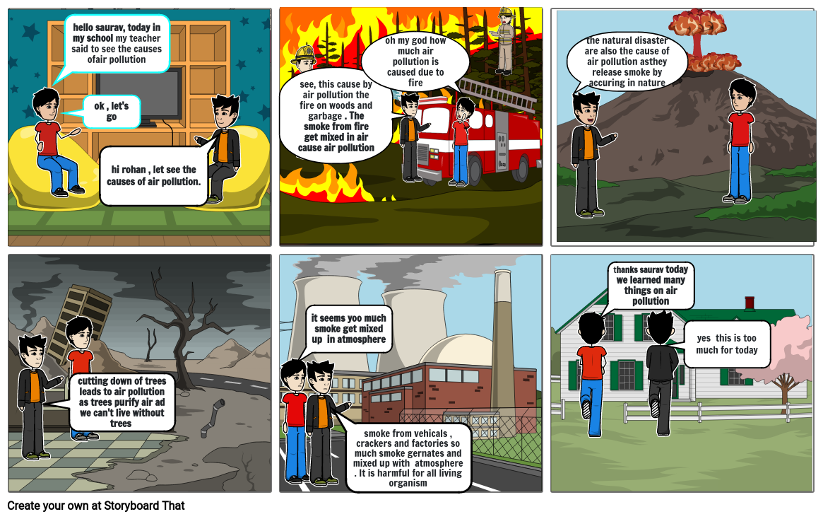 comic strip on air pollution Storyboard by d906f3db