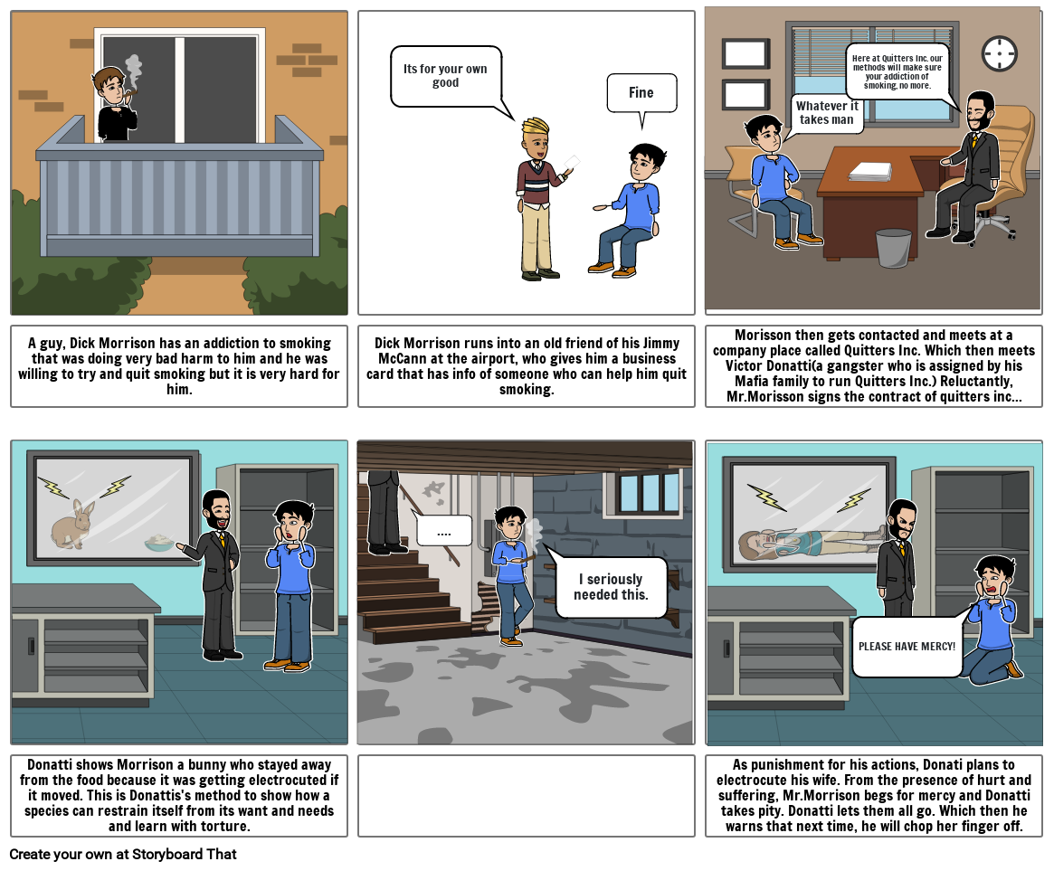 quitters inc storyboard Storyboard by d93eaea2