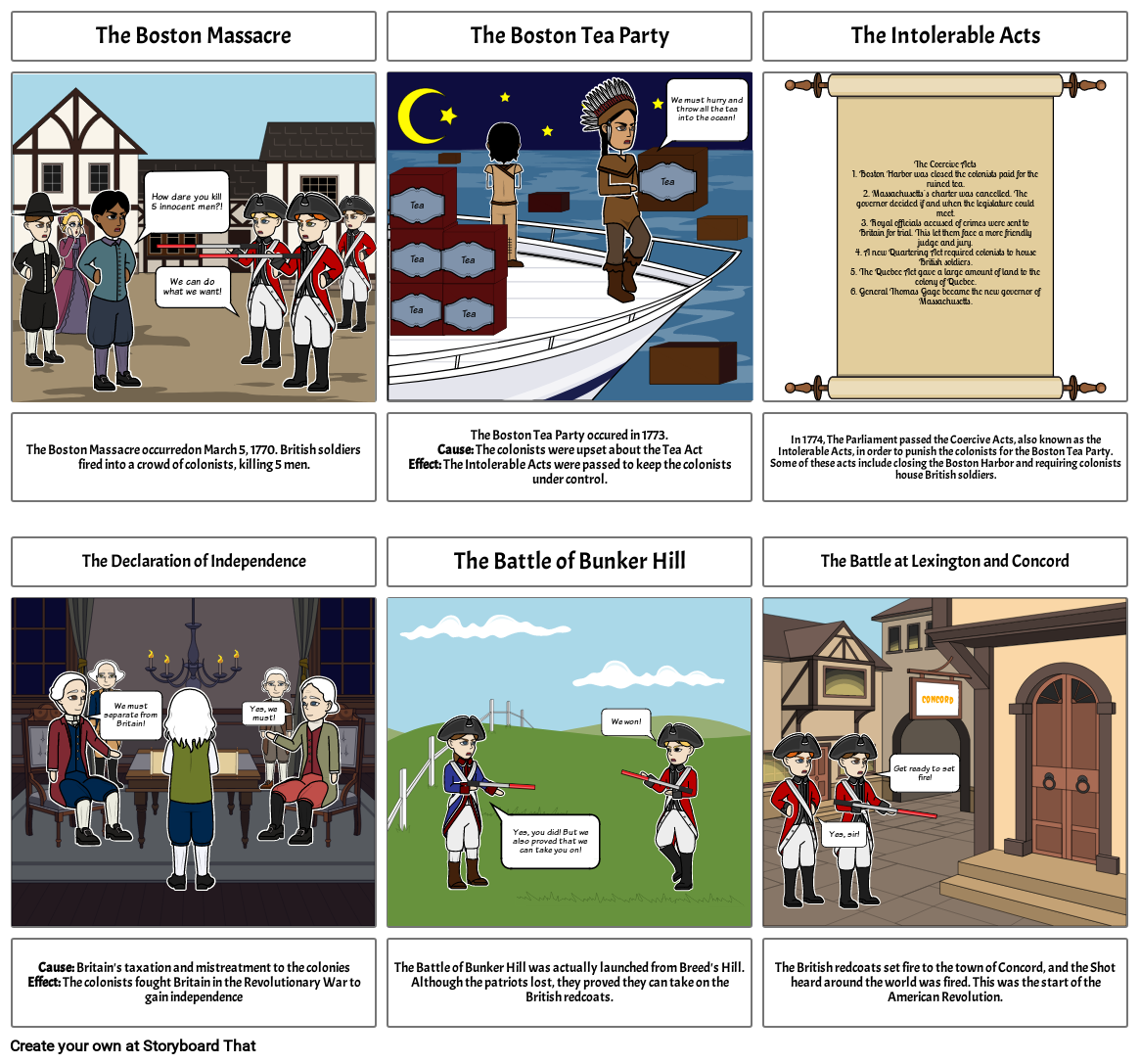 American revolution Storyboard por d9460f58