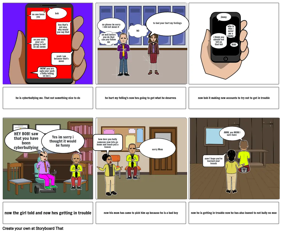 cyberbullying Storyboard by d9cae1e4