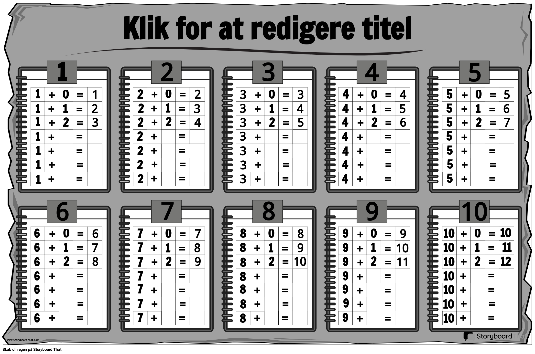 Bemærkninger Tilføjelsesdiagram Plakat Skabelon B&W