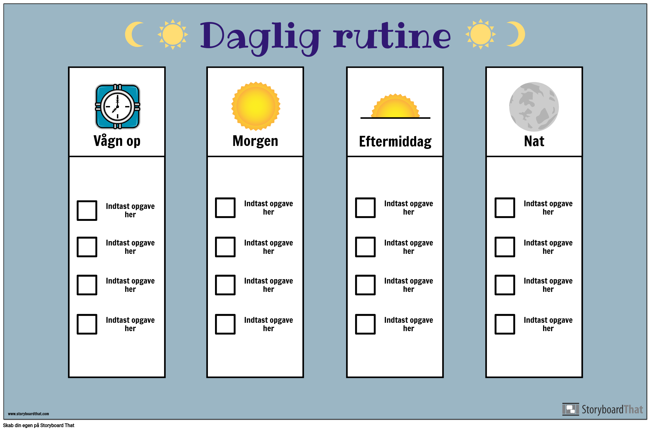 Dagligt Rutekort Storyboard Af Da examples