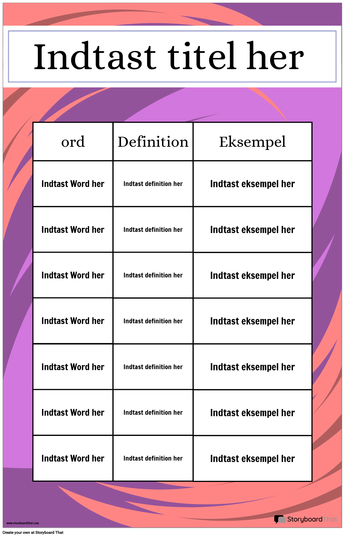 Definition Poster Storyboard by daexamples