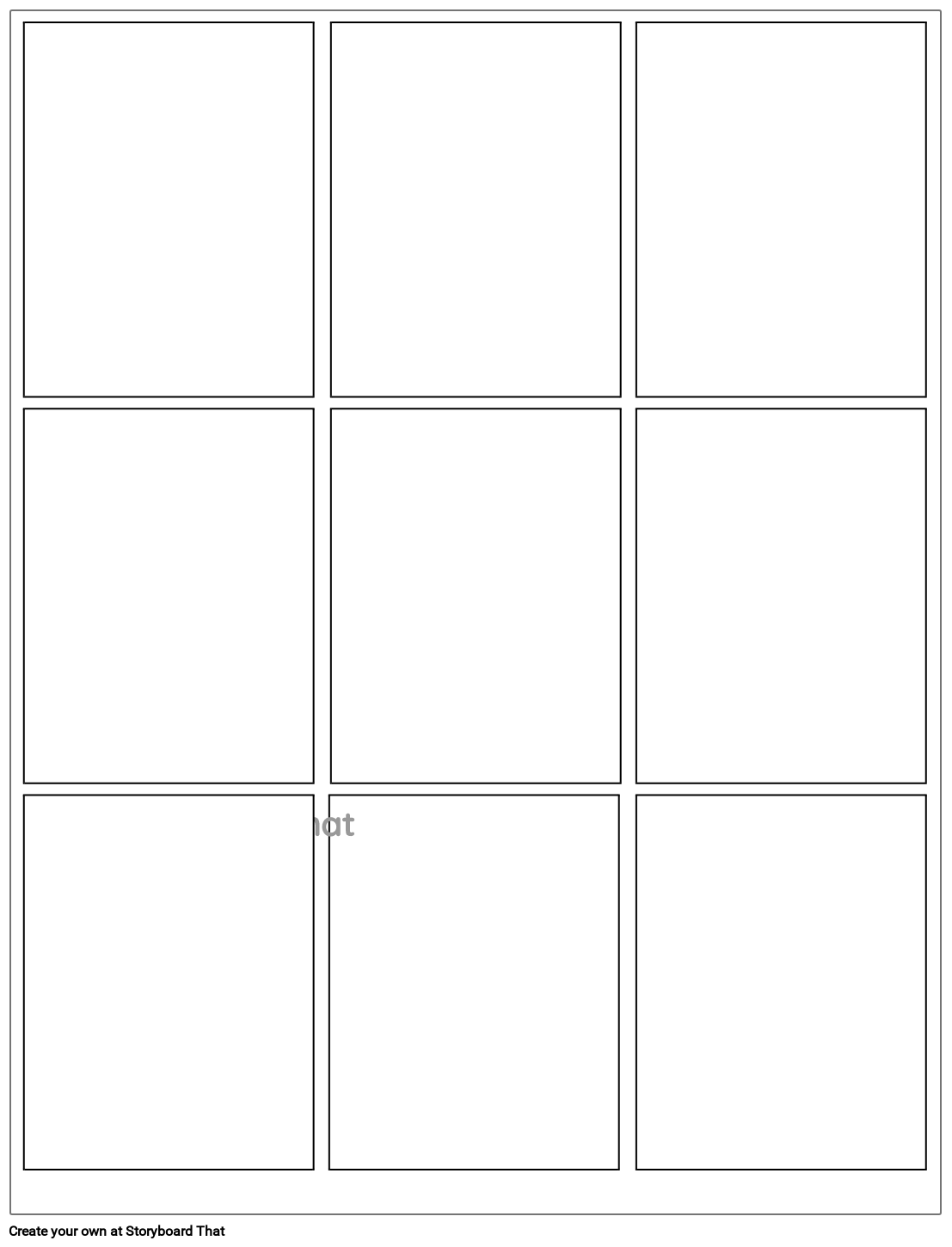 Graphic Novel Layout Grid med 9 Lige Rammer