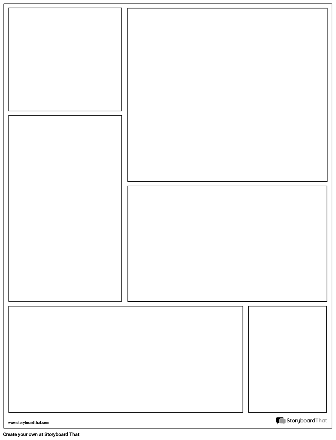 Graphic Novel Layout Portræt 6 Frames