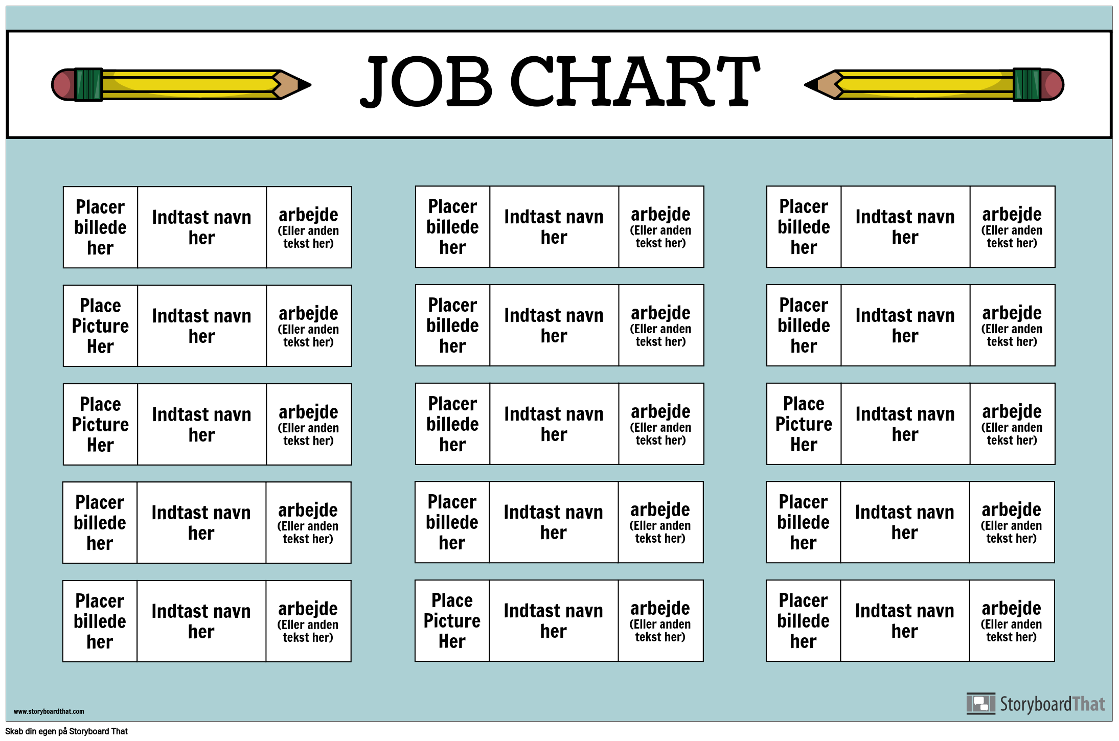 Job Size Chart