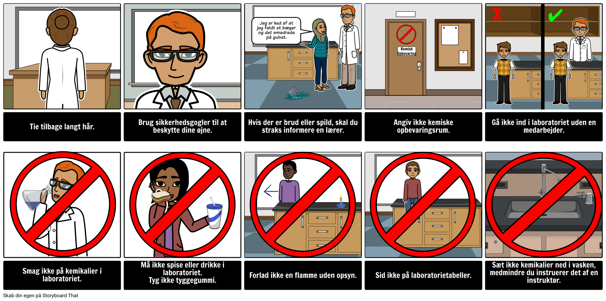 Lab Safety Rules Storyboard By Da examples