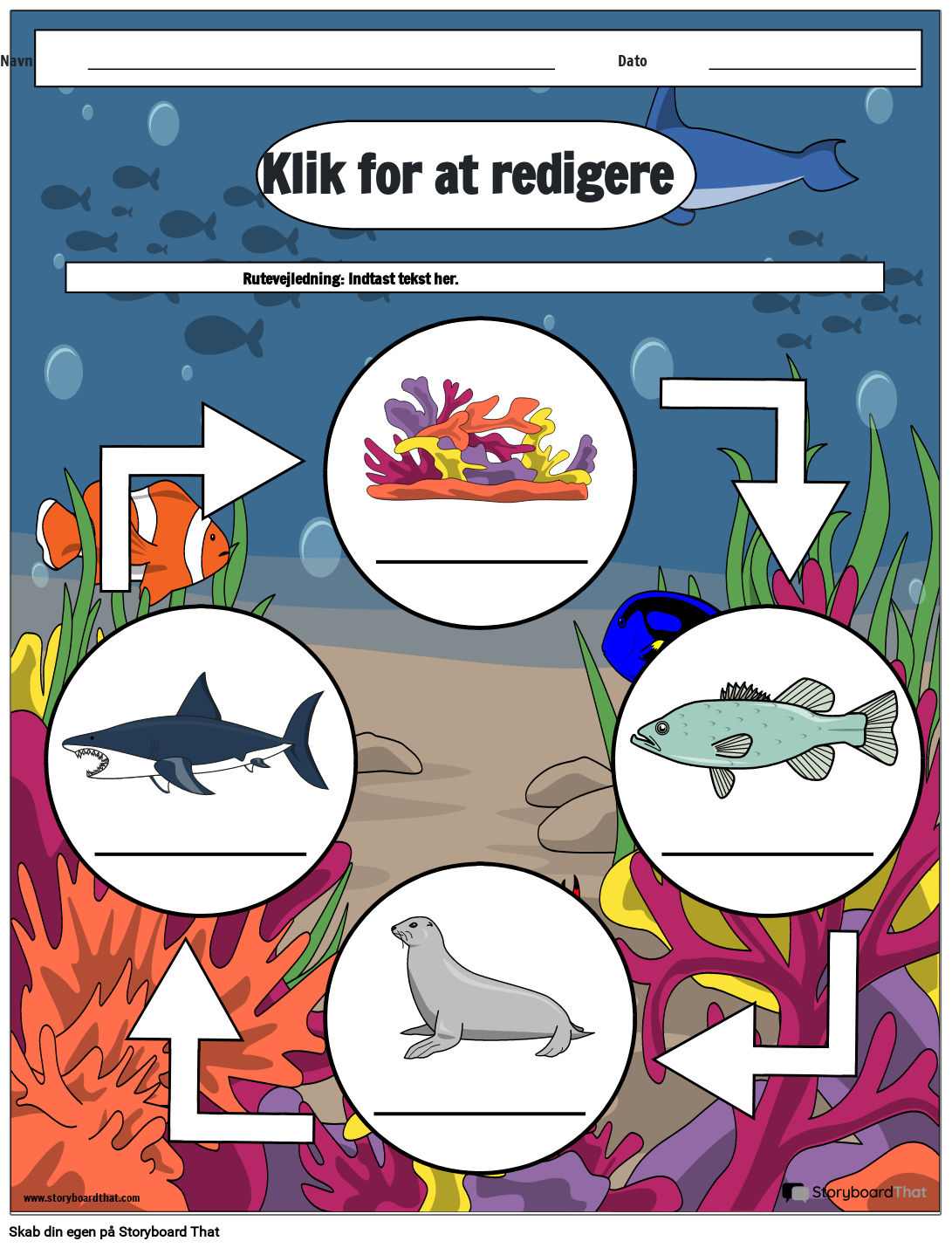 Ocean Food Chain Arbejdsark Design Storyboard by da-examples