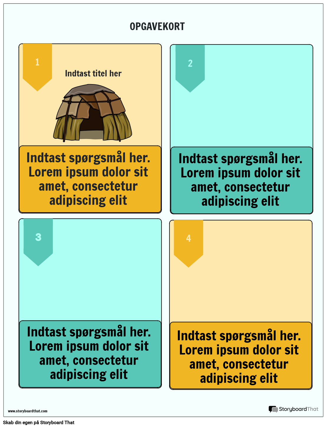 Opgavekort til læringsaktiviteter Storyboard af da-examples