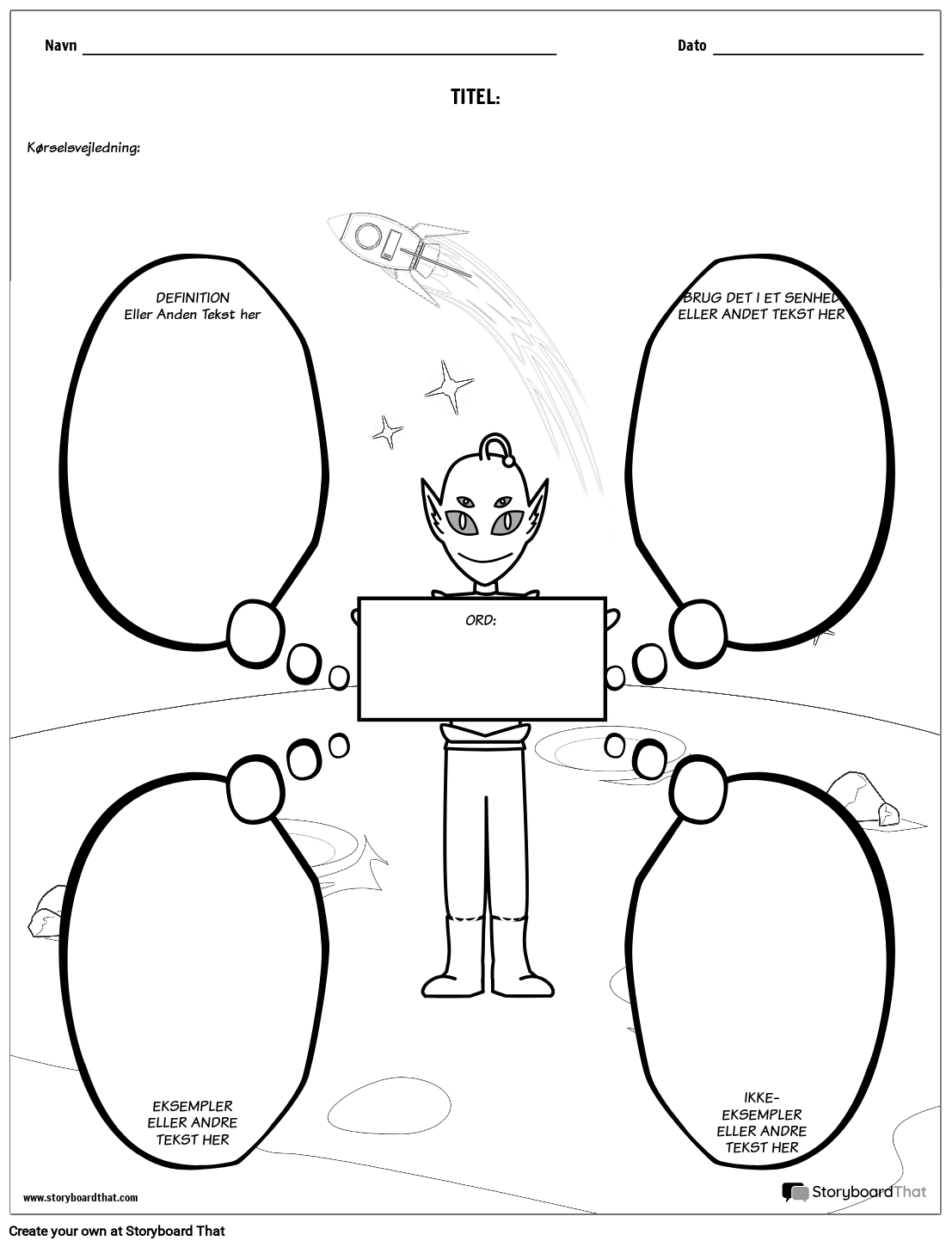 Ordforråd - Fun Alien Theme Storyboard por da-examples