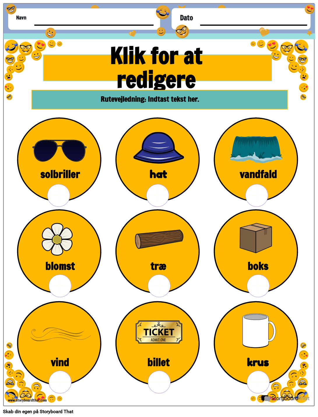 state-of-matter-regneark-med-emojis-storyboard