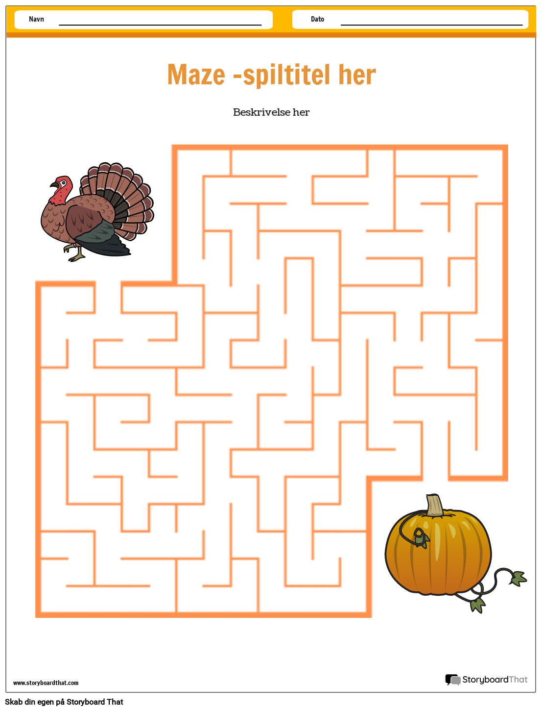 Thanksgiving Maze Skabelon Storyboard af da-examples