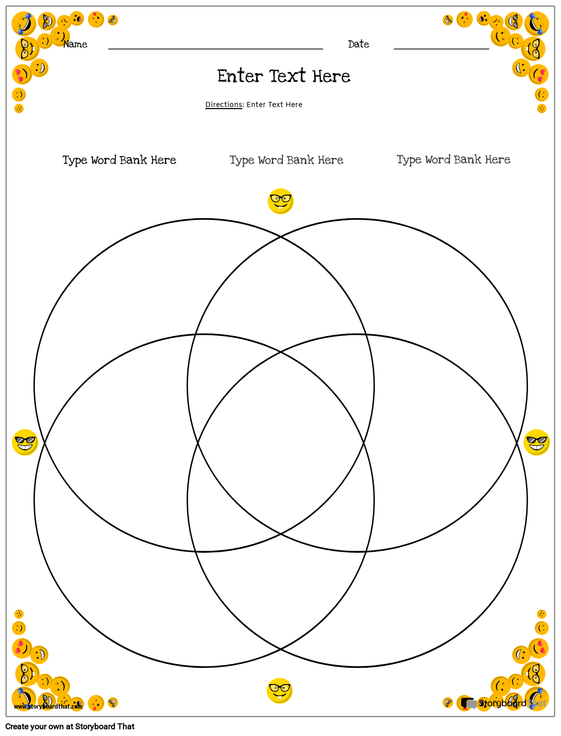 Venn Diagram Arbejdsark 9 Storyboard por da-examples