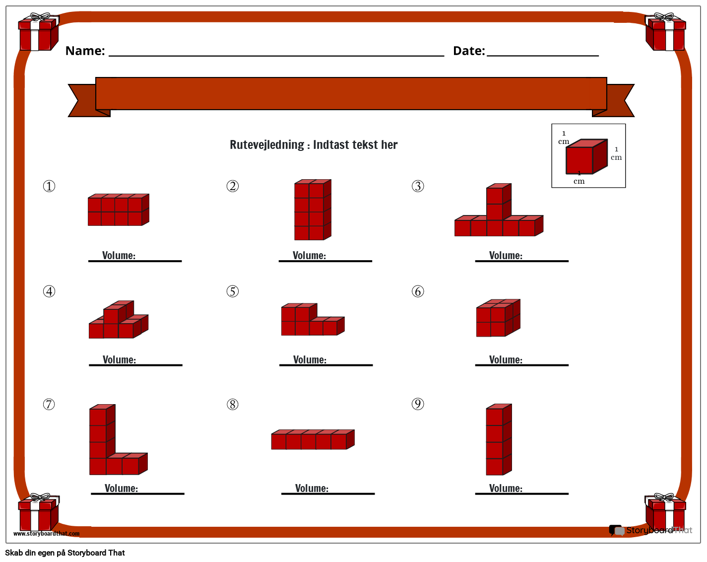 Volume Worksheet med Gavetema Storyboard by da-examples
