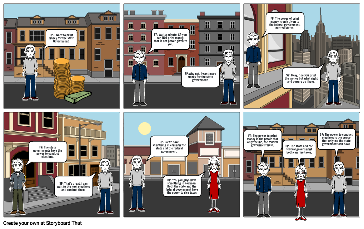 Federalism Comic strip Storyboard by da20a54b