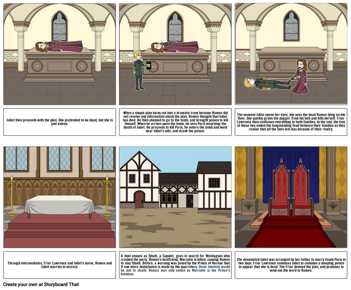 Summary Of Romeo And Juliet Storyboard By Da387f42