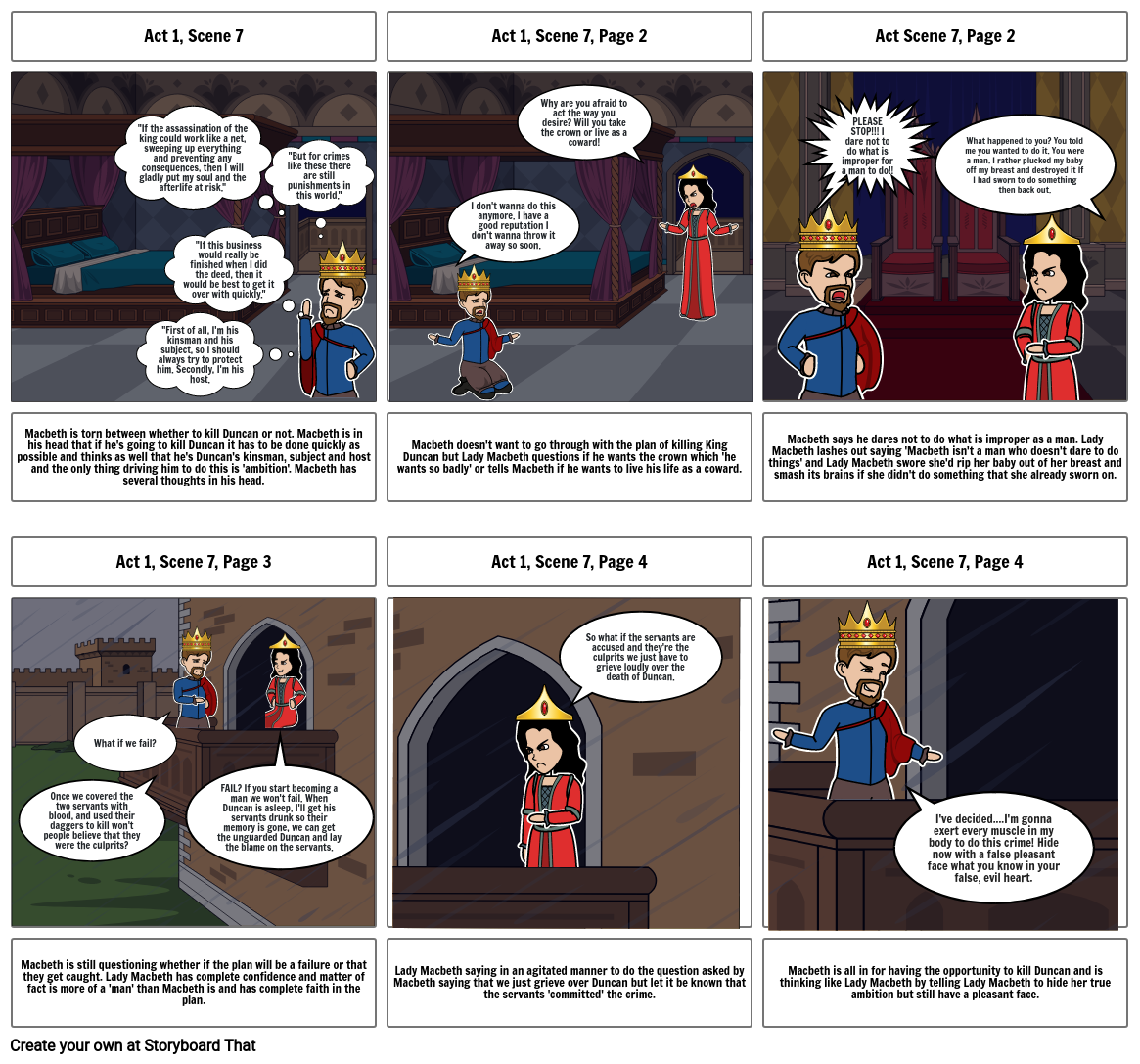 Macbeth Storyboard-Lady Macbeth convinces Macbeth to kill Duncan-Aiden Johnpill