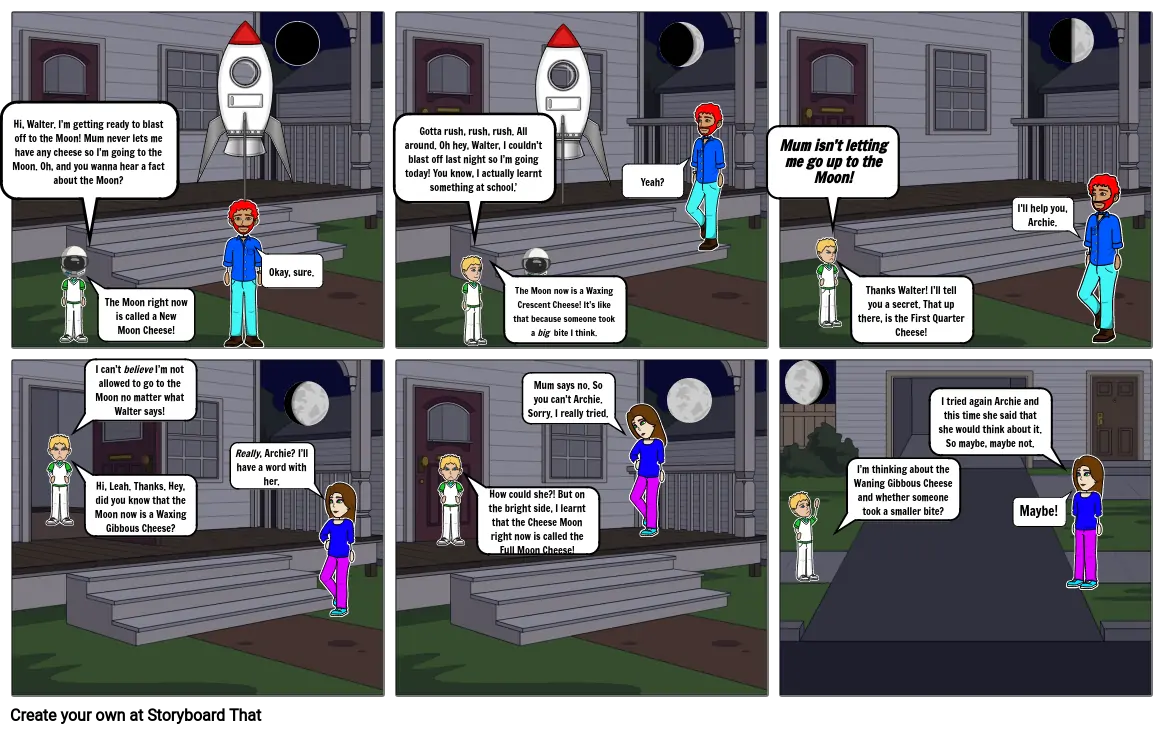 Moon Phases Comic Strip