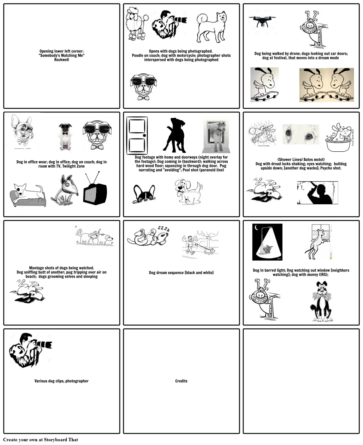 Music Video storyboard