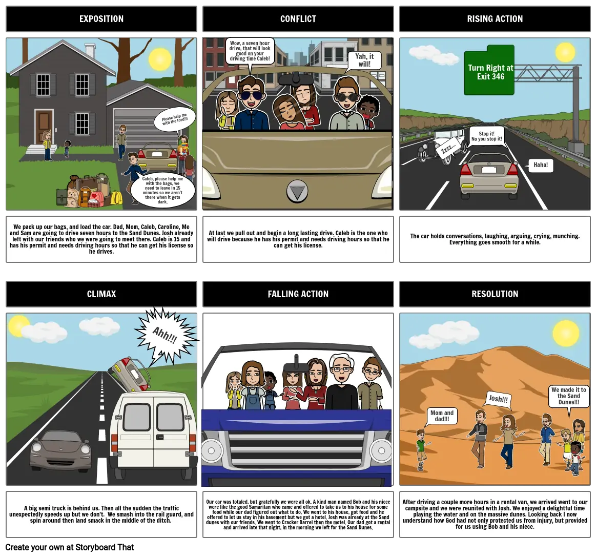 Grammar Writing and Transition Storyboard