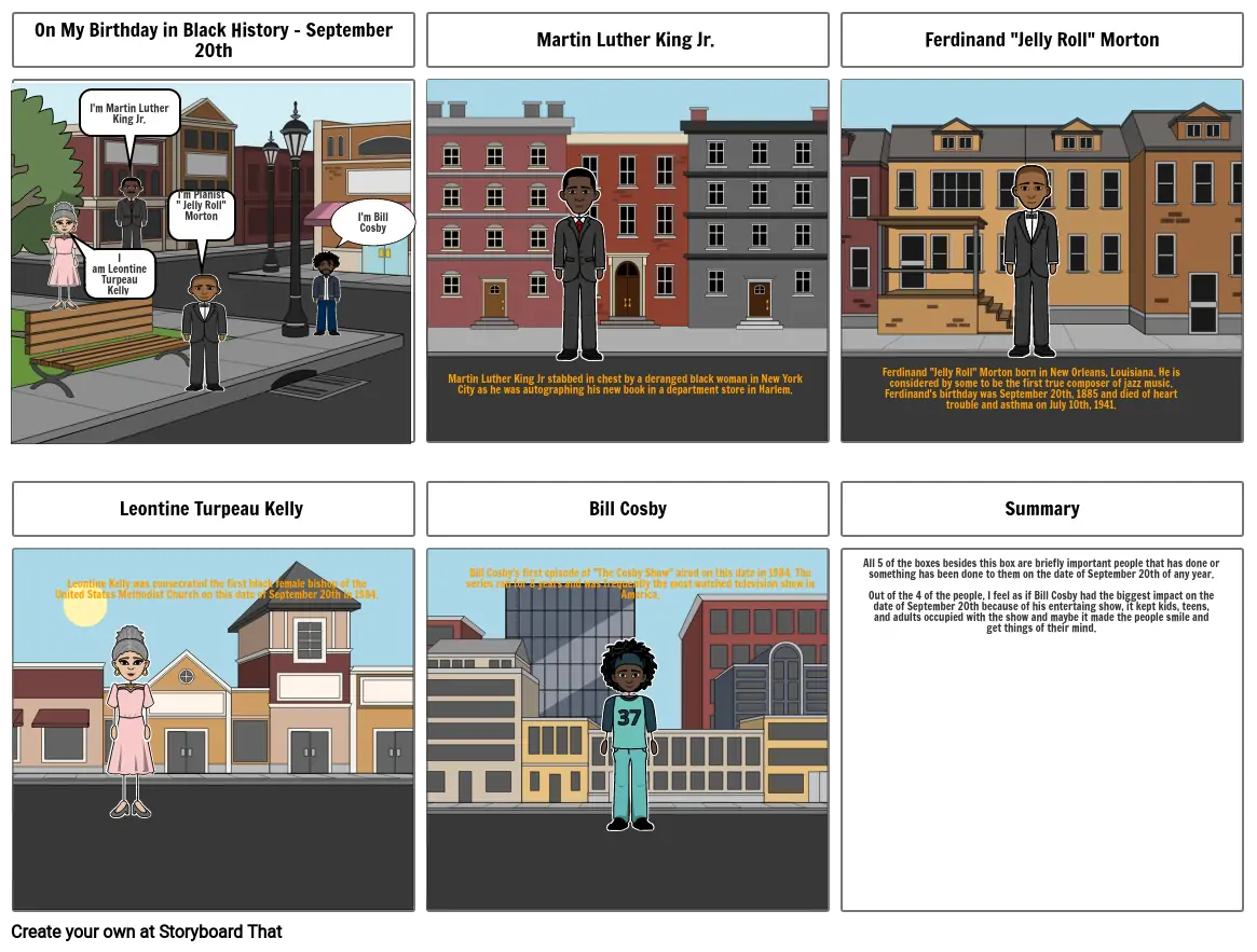 My Birthday In Black History Month Storyboard