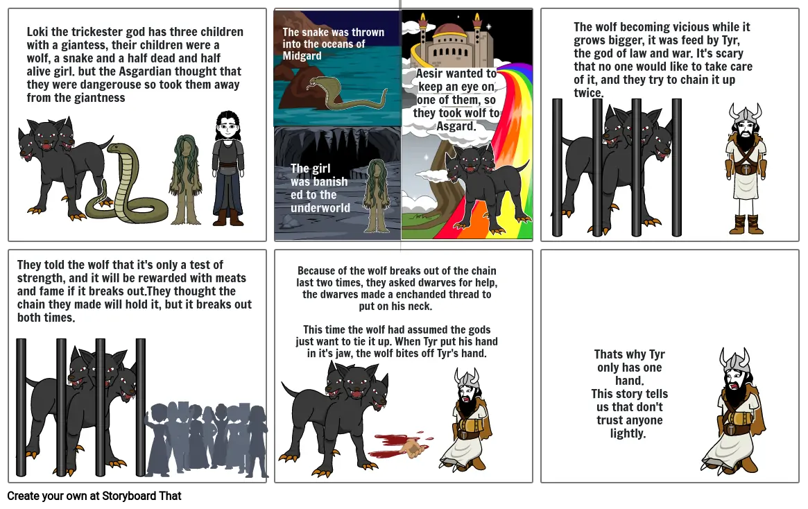 viking gods story board