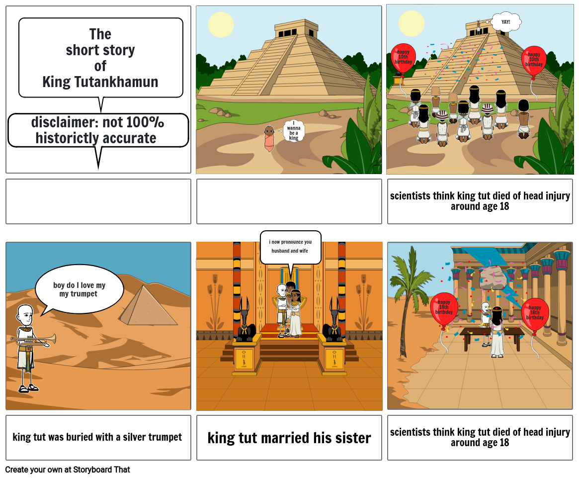 The short story of king tut Storyboard by db8a7296