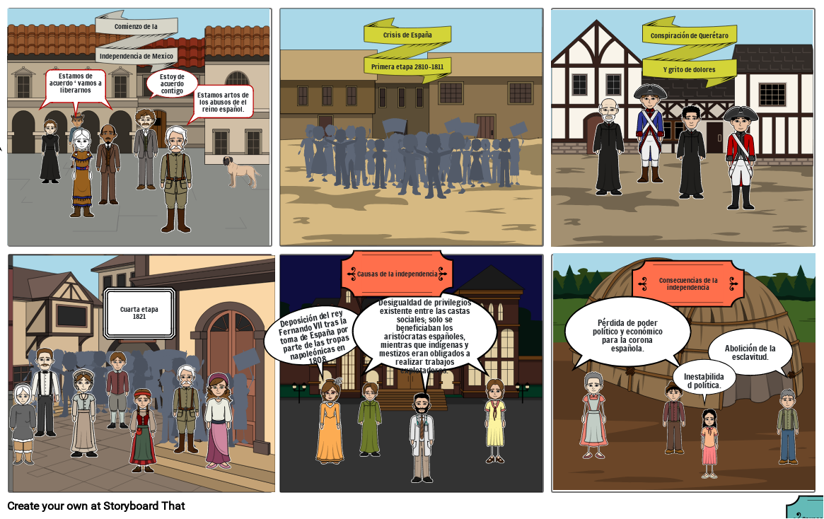 La Independencia De México Storyboard By Dc3f99e8