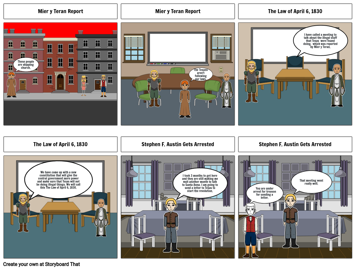 Texas Revolution Comic Strip Storyboard by dc5bafe4