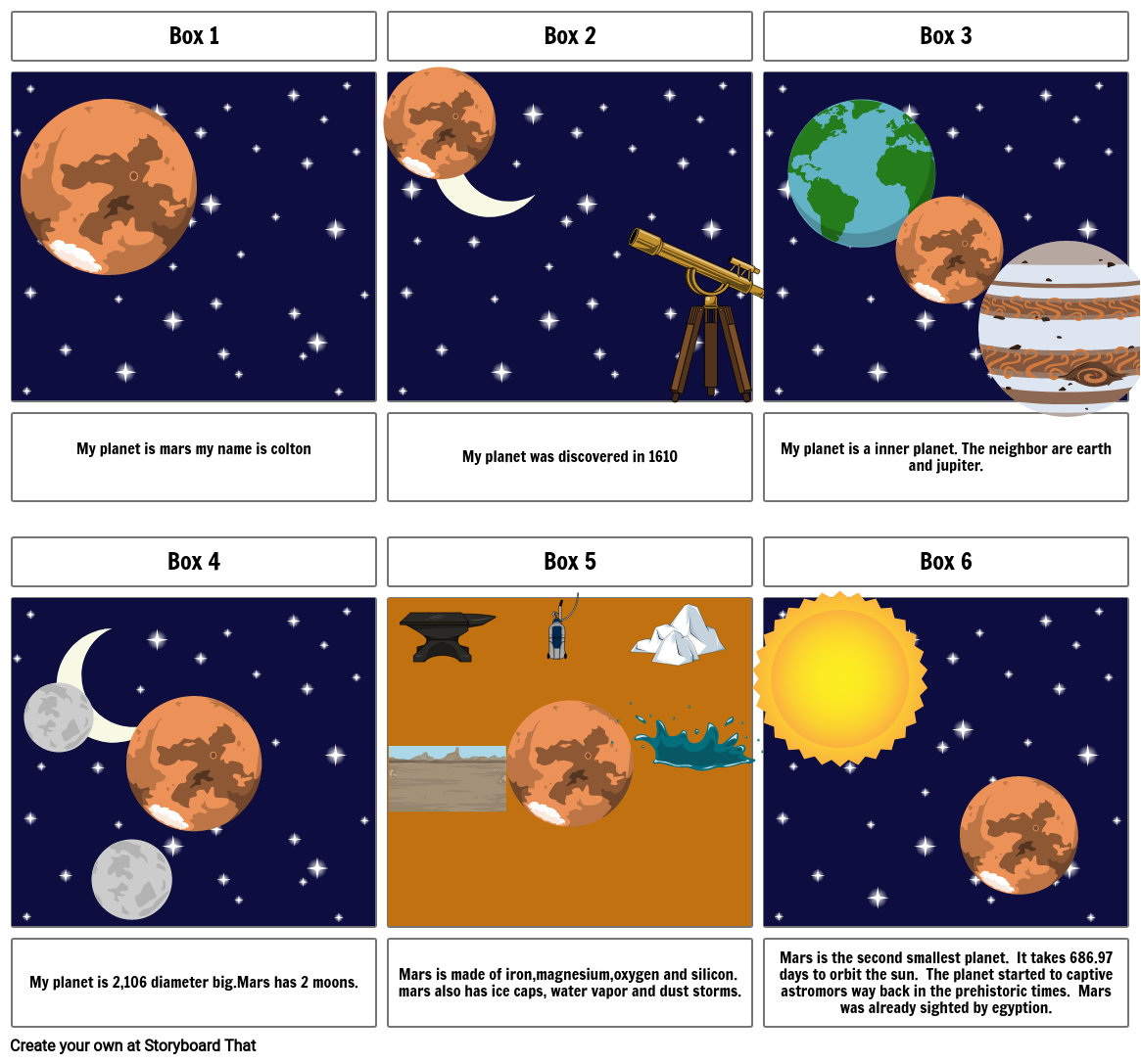 planet progect Storyboard by dcolton3224