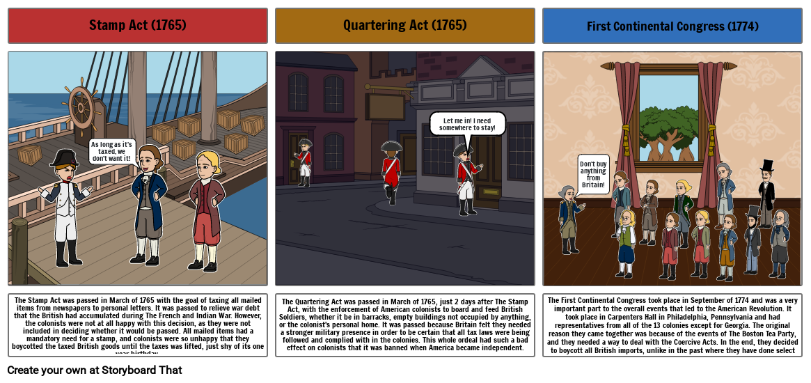 3 Colonial Events Storyboard