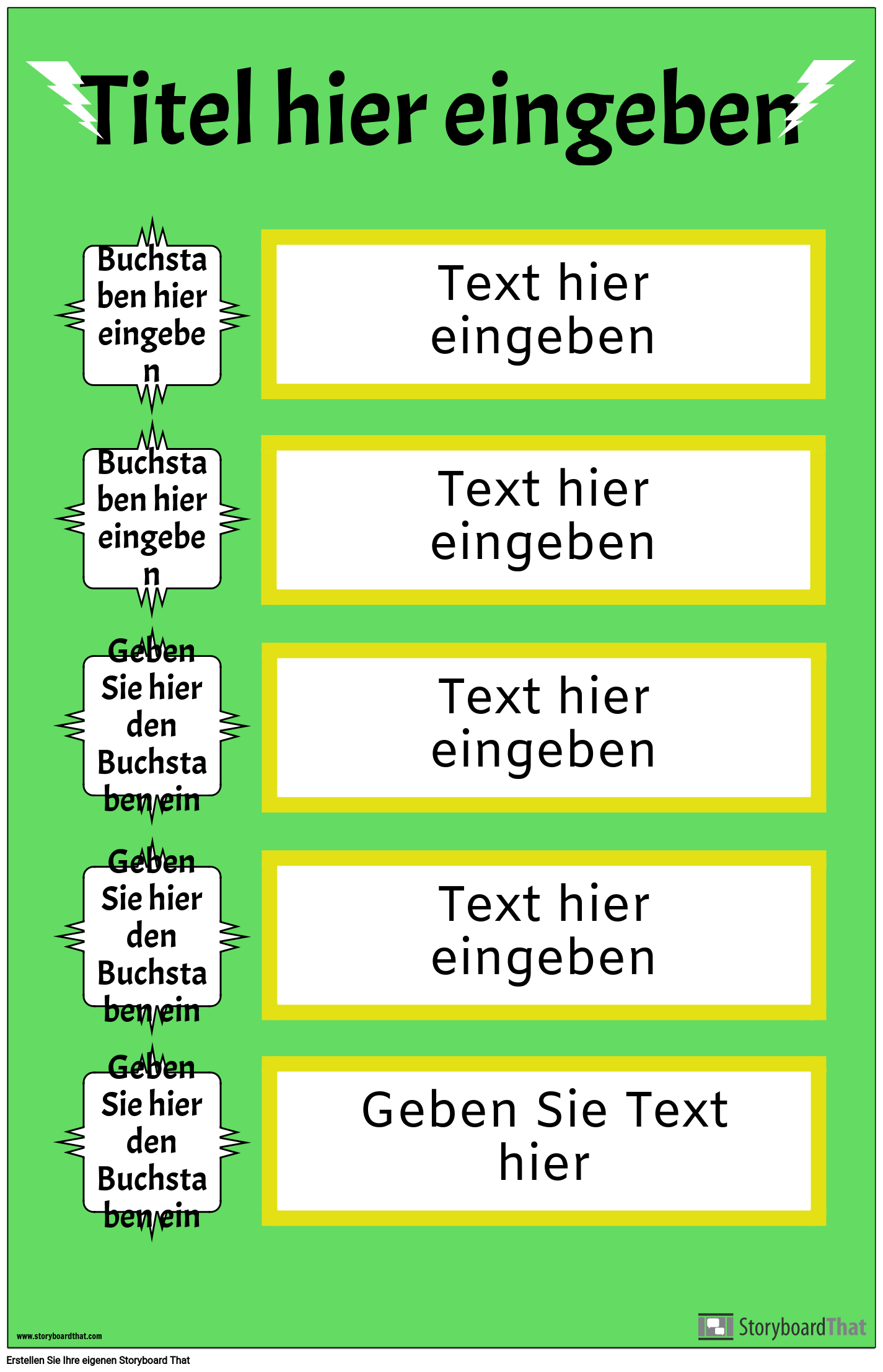 Akronym-Strategie-Schablone Storyboard par de-examples