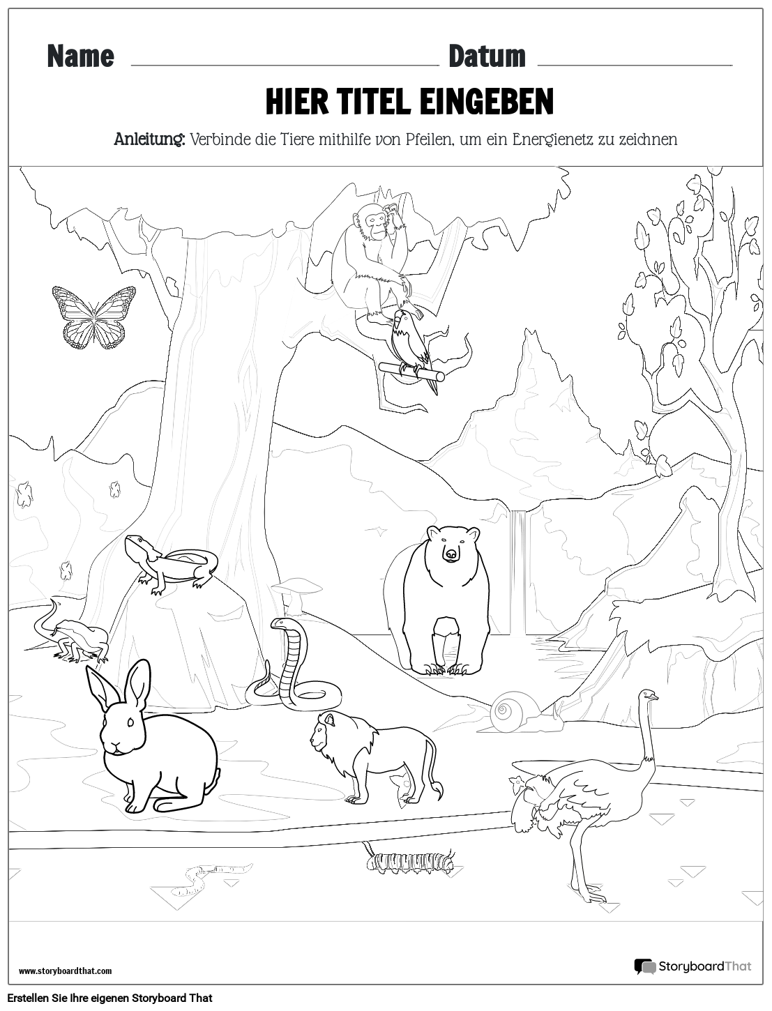 Arbeitsblatt Zum Energiepfad kosystem Storyboard arbeitsblatt-zum-energiepfad-kosystem-storyboard