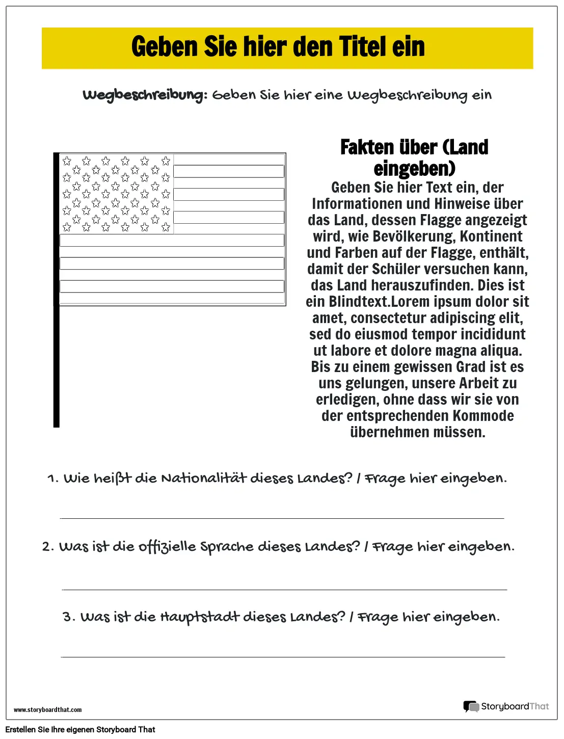 Fun-Fact-Flaggen-Arbeitsblatt