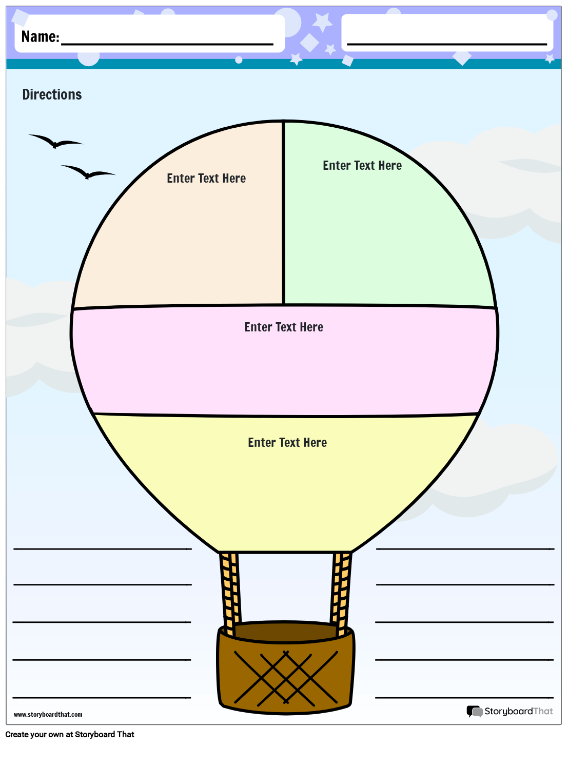 Grafik-Organizer Heißluftballon