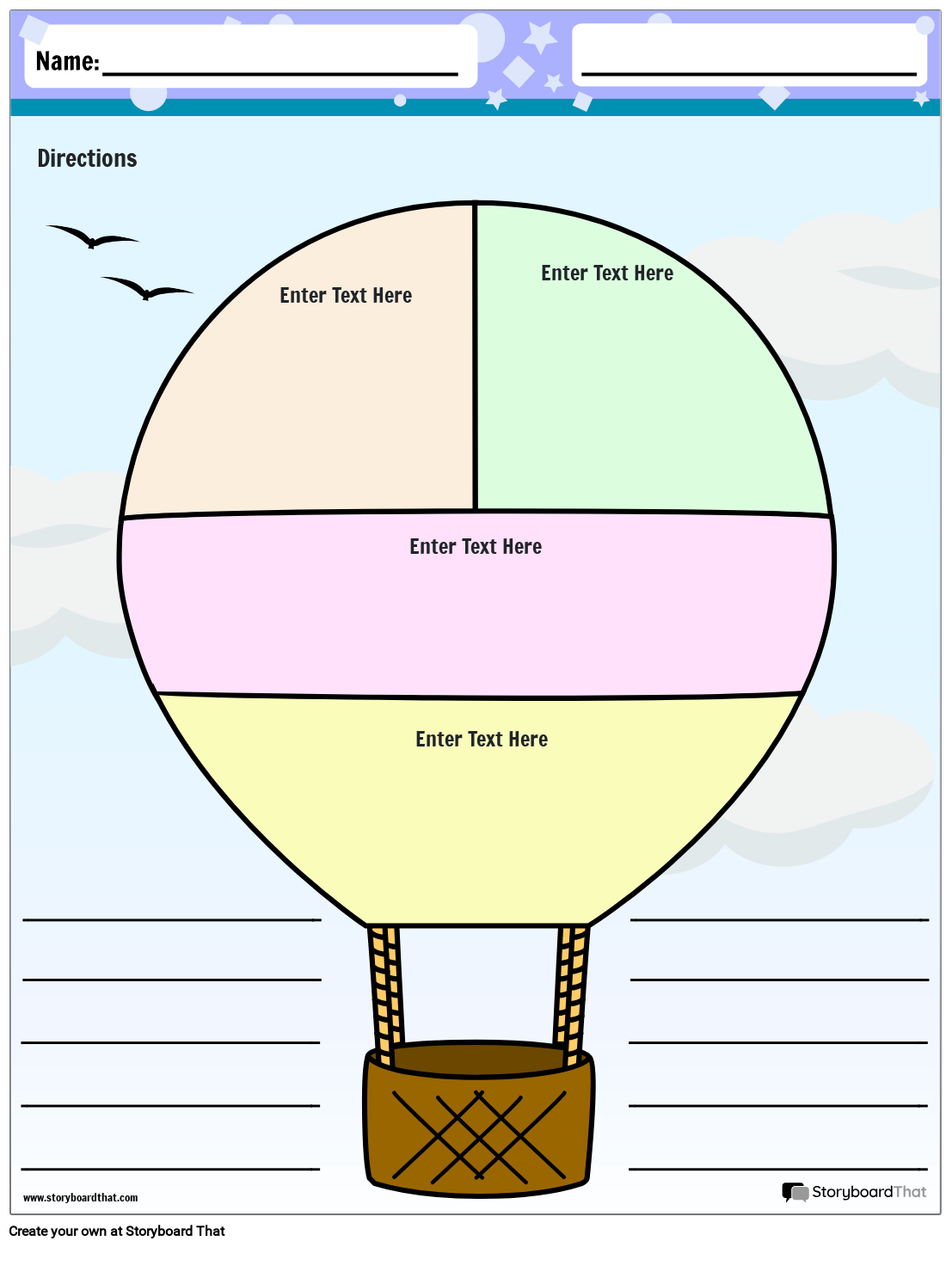 Grafik-Organizer Heißluftballon