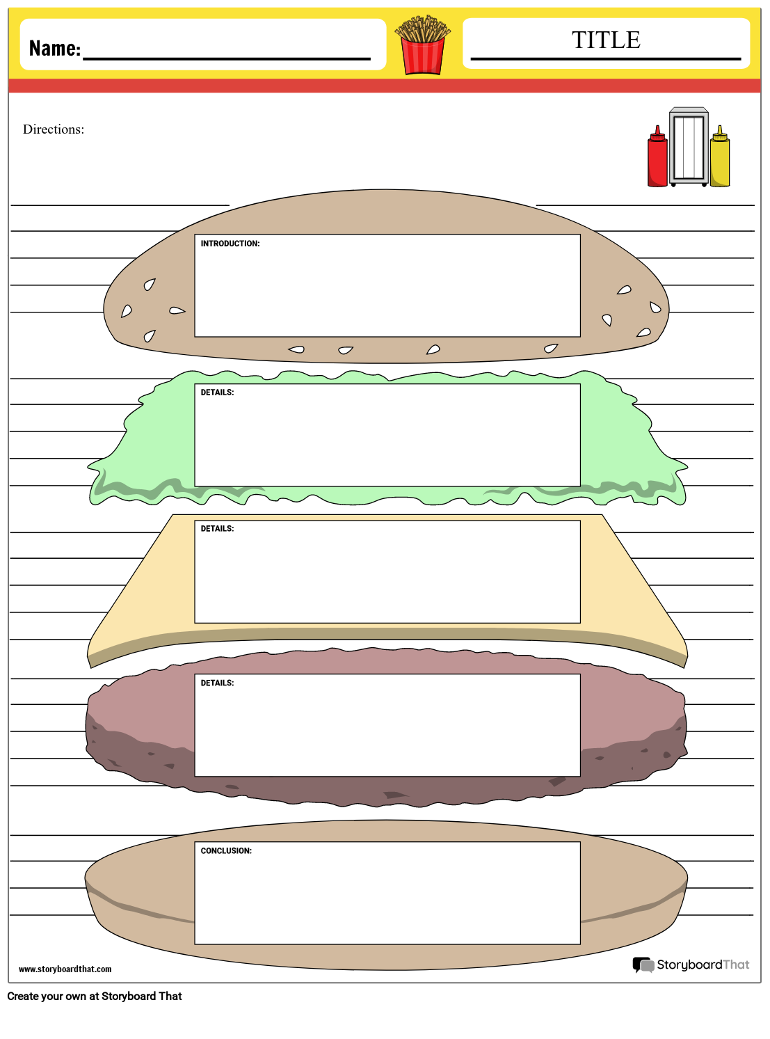 Grafischer Organizer Hamburger