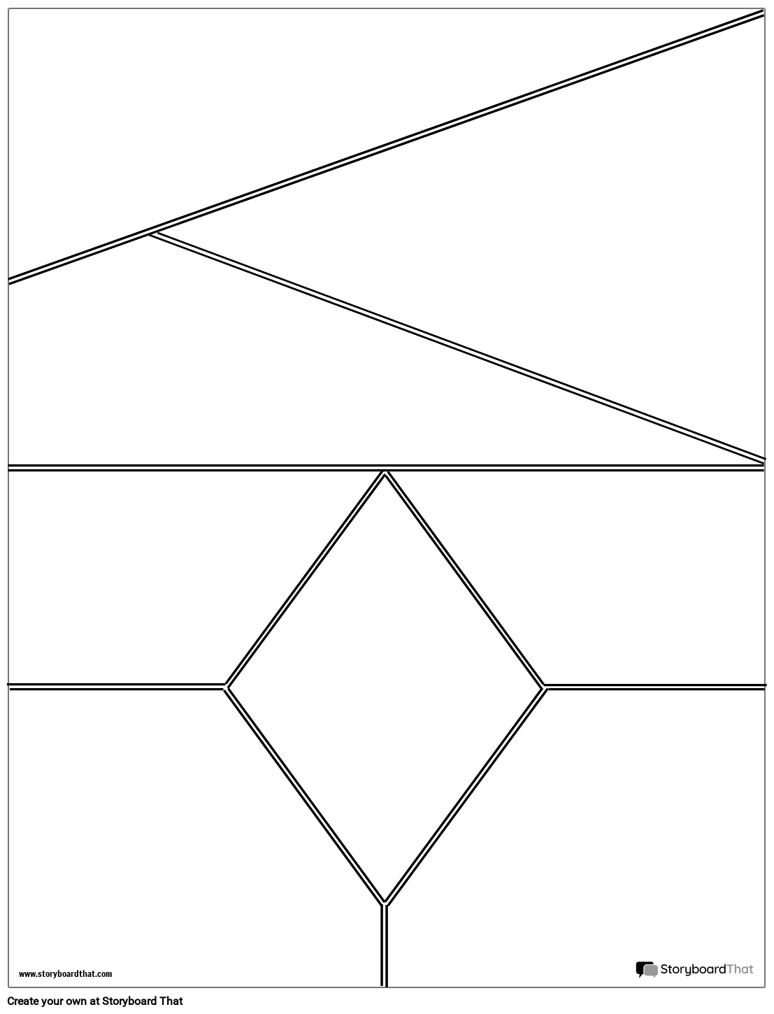 Graphic Novel Layout 8 Rahmen Diagonalen und Diamant