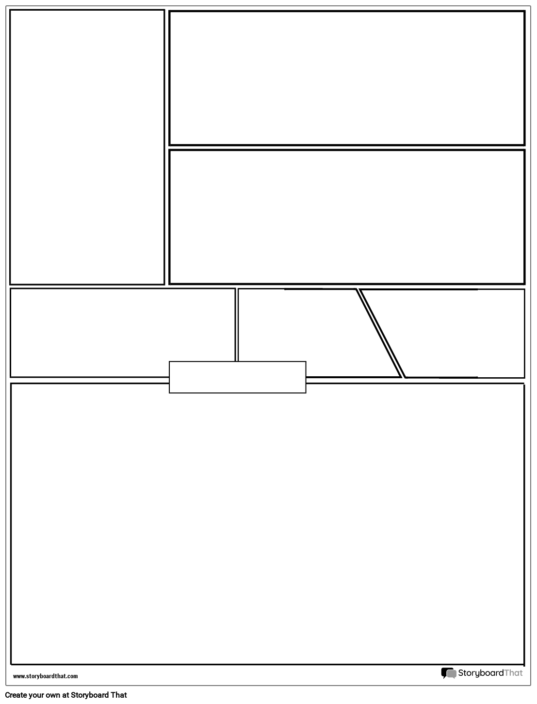 Graphic Novel-Layout-Raster mit großem unteren Rahmen