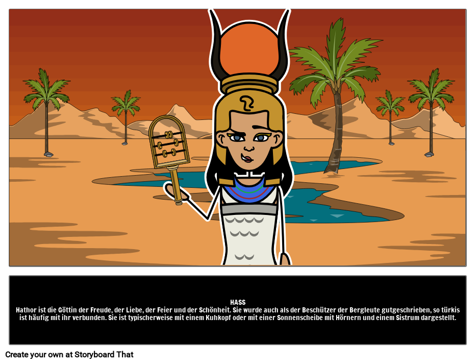 Hathor Ägyptische Göttin Storyboard von deexamples