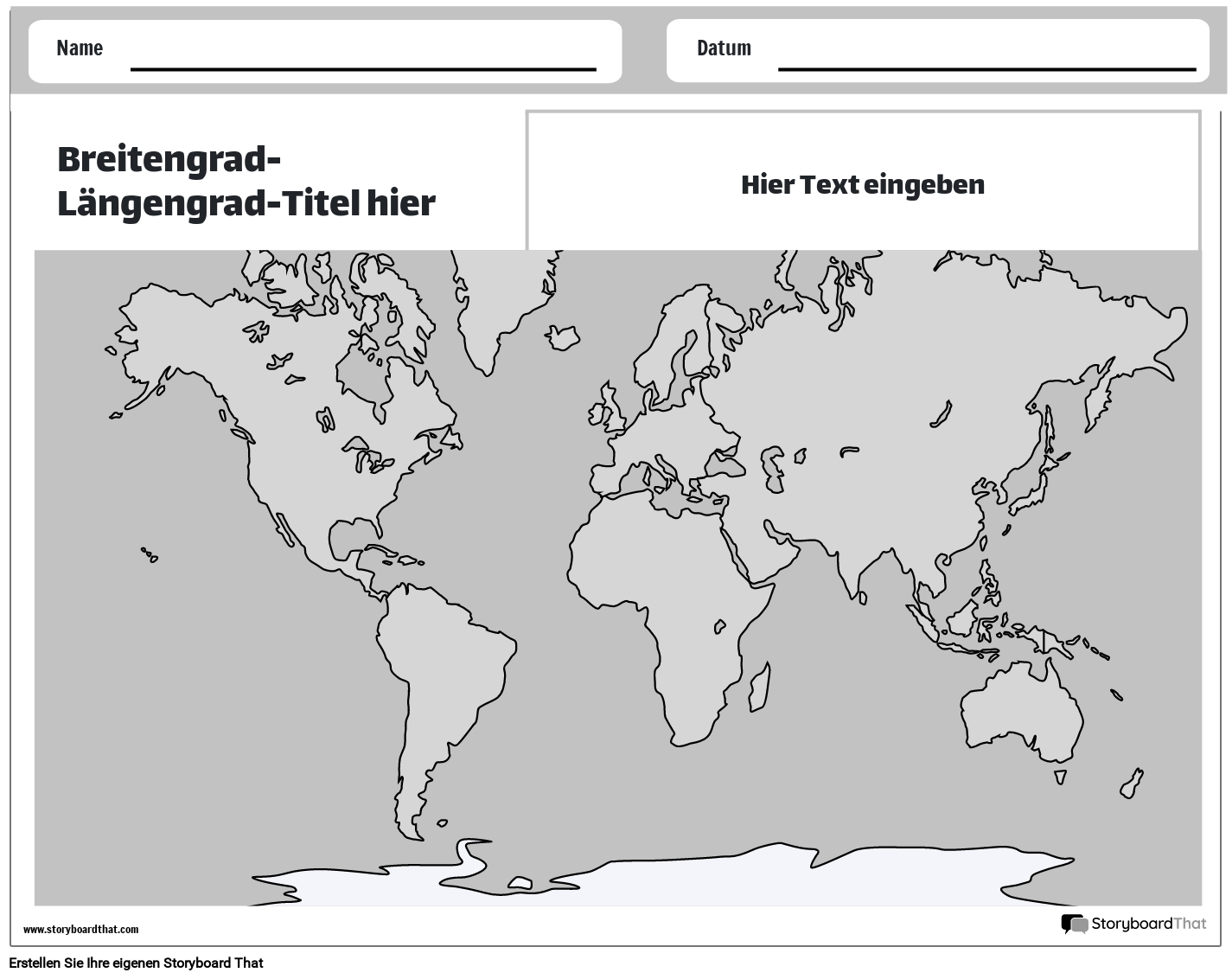 Neue Breiten- und Längengradvorlage 1 zum Erstellen einer Seite (Schwarzwei