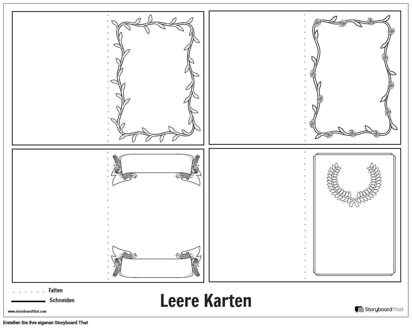 Neue Seite erstellen Kartenvorlage 1 (Schwarzweiß)